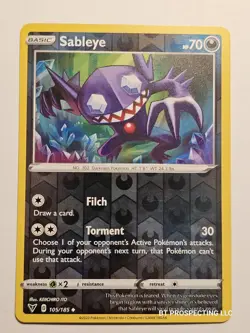 2020 Pokemon Sword & Shield Vivid Voltage Sableye 105/185 Reverse Holo - Image 1