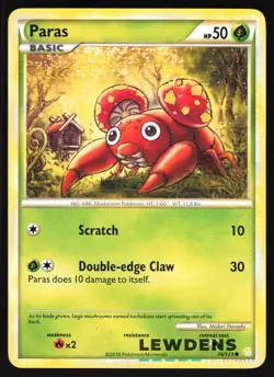 Paras - 76/123 - Common - HeartGold SoulSilver - Pokemon Card - Image 1