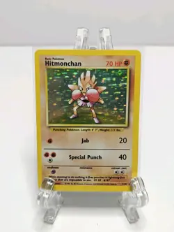 Pokemon TCG Hitmonchan 7/102 Base Set Holo RARE 1999 - Image 3
