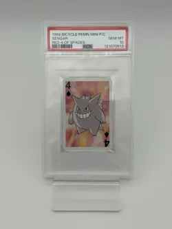 PSA 10 GEM MINT 1999 POKEMON MINI PLAYING CARDS RED DECK GENGAR 4 OF SPADES - Image 1
