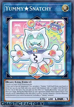 YUGIOH JUSH-EN022 Yummy Snatchy Ultra Rare 1st Edition NM - Image 1