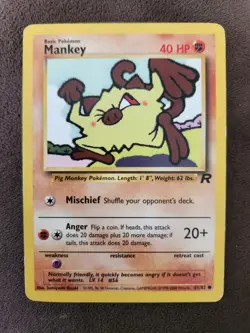 Pokemon TCG Mankey Team Rocket 61 Regular Unlimited Common - Image 1