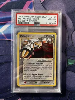 2005 Pokemon Ex Delta Species #113 Metagross-Holo Ex Gold Star PSA 8 - Image 1