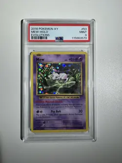PSA 9! Pokemon 2016 XY Evolutions #53 Mew-Holo Card - Image 1
