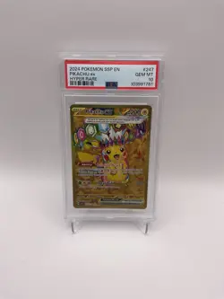 Pokemon 2024 Pikachu EX Gold Hyper Rare Surging Sparks SSP en 247/191 PSA 10 - Image 1