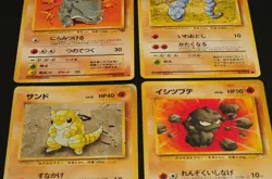 Pokemon card old back Japanese vintage set 4 Sandshrew Geodude Onix Rhyhorn - Image 5