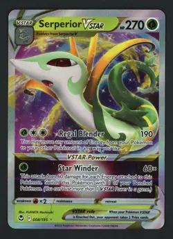 Serperior VSTAR 008/195 Silver Tempest Ultra Rare Pokemon TCG - Image 1