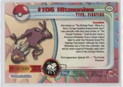 Hitmonlee Topps Pokemon TV Animation Edition Series 2 #106 2000 1dv7 - Image 2