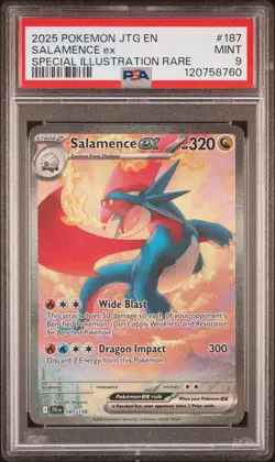 2025 PSA 9 Pokemon Salamence EX 187/159 Journey Together SV09 SIR 2 - Image 1