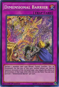 Yugioh! MP Dimensional Barrier - INOV-EN078 - Secret Rare - 1st Edition Moderate - Image 1