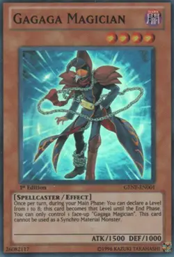 Yugioh! MP Gagaga Magician - GENF-EN001 - Super Rare - Unlimited Edition Moderat - Image 1