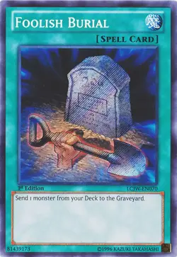 Yugioh! MP Foolish Burial - LCJW-EN070 - Secret Rare - 1st Edition Moderately Pl - Image 1