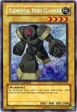 Yugioh! MP Elemental Hero Clayman - EHC2-EN002 - Secret Rare - Limited Edition M - Image 1
