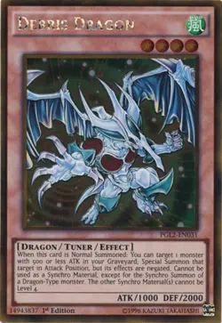 Yugioh! MP Debris Dragon - PGL2-EN031 - Gold Rare - 1st Edition Moderately Playe - Image 1