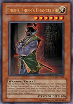 Yugioh! MP Enishi, Shien's Chancellor - GLAS-EN032 - Ultra Rare - 1st Edition Mo - Image 1
