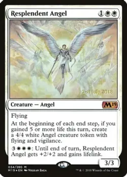 MTG Resplendent Angel (M19) - Foil - Prerelease Promo, Light Play, English Promo - Image 1