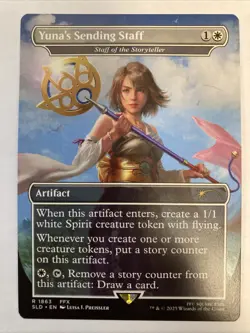 MTG Yuna's Sending Staff (Regular) Secret Lair x Final Fantasy 1863 FFX NM - Image 1