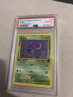 2000 Pokemon Rocket #70 Zubat Gem Mint 1st Edition PSA 10 - Image 1