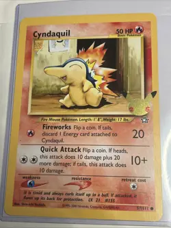 Pokemon TCG JUMBO Cyndaquil First Partner 25th Anniversary Celebrations 57/111 - Image 1