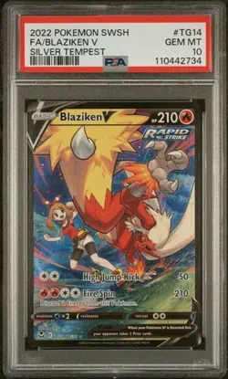 PSA 10 Blaziken V TG14/TG30 Pokemon Silver Tempest Alt Art 2022 SWSH GEM MINT - Image 1