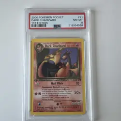 PSA 8 - Pokemon DARK CHARIZARD 21/82 - TEAM ROCKET 1st Edition - NEAR MINT - Image 1
