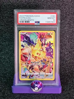 Pokemon TCG Pikachu Crown Zenith 160/159 Holo Secret Rare PSA 10 Gem Mint - Image 1
