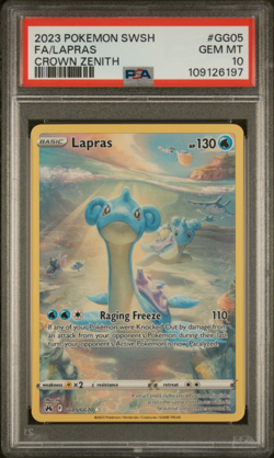 2023 Pokemon Sword And Shield Crown Zenith #gg05 Fa / Lapras Crown Zenith PSA 10 - Image 1