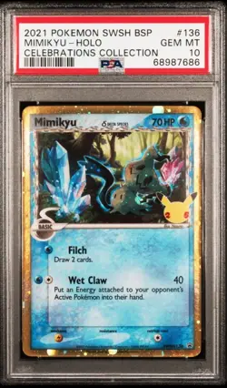 2021 Pokemon Celebrations #136 Mimikyu Holo PSA 10 - Image 1