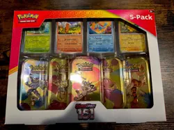 Pokemon Scarlet & Violet 151 5-Pack Mini Tins + 4 Promos Costco Bundle Box - Image 1