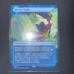 MTG Rhystic Study 0025 Wilds of Eldraine Borderless Mythic Magic TCG Mint Card - Image 1