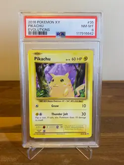 2016 POKEMON XY EVOLUTION 35/108 PIKACHU PSA 8 - Image 1