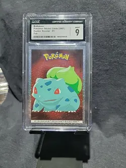 Bulbasaur Pokemon Sticker Card 2001 Dunkin Boomer -#1 Foil - Image 1