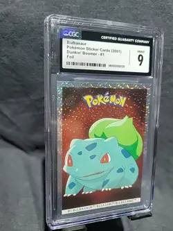 Bulbasaur Pokemon Sticker Card 2001 Dunkin Boomer -#1 Foil - Image 2