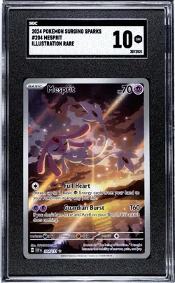Pokemon 2024 Surging Sparks Mesprit Illustration Rare Holo Card 204/191 SGC 10 - Image 1