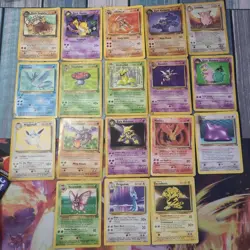 Pokemon WOTC Vintage 18 Card VINTAGE Bulk Lot Non Holo Rare HP-DMG BINDER COPYS - Image 1