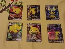 6 Pikachu Pokemon Card Holo GX VSTAR VMAX GX EX Cosplay Art - Image 1