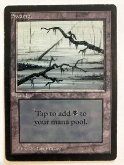 Swamp (C) Beta MP MTG Magic the Gathering - Image 1