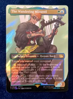 THE WANDERING MINSTREL SURGE FOIL [Borderless] - Rare - FIN Final Fantasy 0548 - Image 1