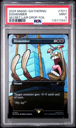 2025 Magic The Gathering SpongeBob Secret Lair Drop Dismember Foil PSA 9 SP - Image 1