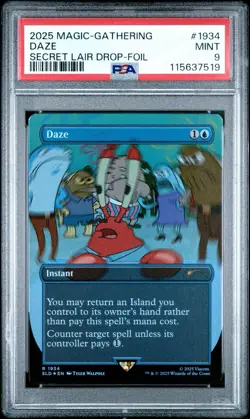 2025 MTG SECRET LAIR X SPONGEBOB SQUAREPANTS DAZE FOIL PSA 9 MINT - Image 3