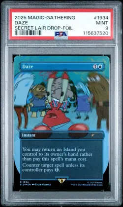 2025 MTG SECRET LAIR X SPONGEBOB SQUAREPANTS DAZE FOIL PSA 9 MINT - Image 5