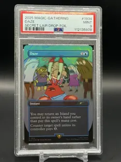 2025 Magic The Gathering SpongeBob Secret Lair Drop Daze Foil PSA 9 Mint - Image 1
