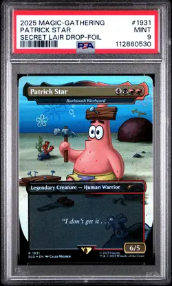 2025 MTG SECRET LAIR X SPONGEBOB 1931 PATRICK STAR FOIL PSA 9 MINT - Image 1