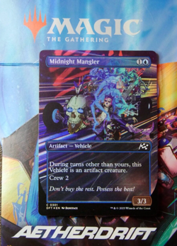 MTG DFT: Midnight Mangler (Artifact Vehicle) Full Art Common Foil Aetherdrift - Image 1