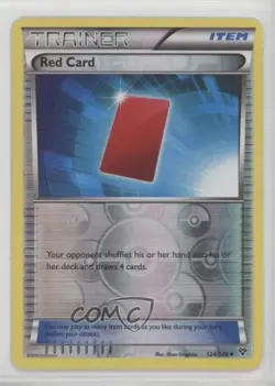 Red Card Reverse Foil Pokemon XY Base Set #124 n1u - Image 1