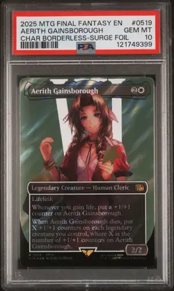 Aerith Gainsborough #0519 *SURGE FOIL* MTG Final Fantasy *GEM MINT PSA 10* - Image 1
