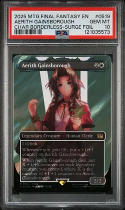 Aerith Gainsborough #0519 *SURGE FOIL* MTG Final Fantasy *GEM MINT PSA 10* - Image 1