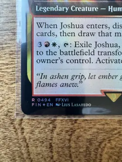 Magic MTG Final Fantasy - Joshua, Phoenix's Dominant EXTENDED ART FOIL 494 - Image 2