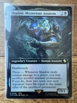 Magic MTG Final Fantasy - Shadow, Mysterious Assassin EXTENDED ART FOIL 148 - Image 1