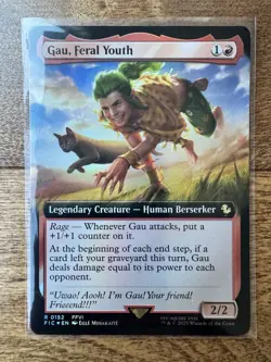 Magic MTG Final Fantasy - Gau Feral Youth EXTENDED ART FOIL R 152 - Image 1